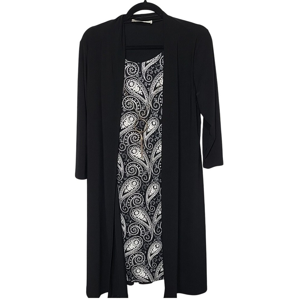 Tiffany &‎ Grey Large Black Paisley Dress Jacket Career Formal Business Office
